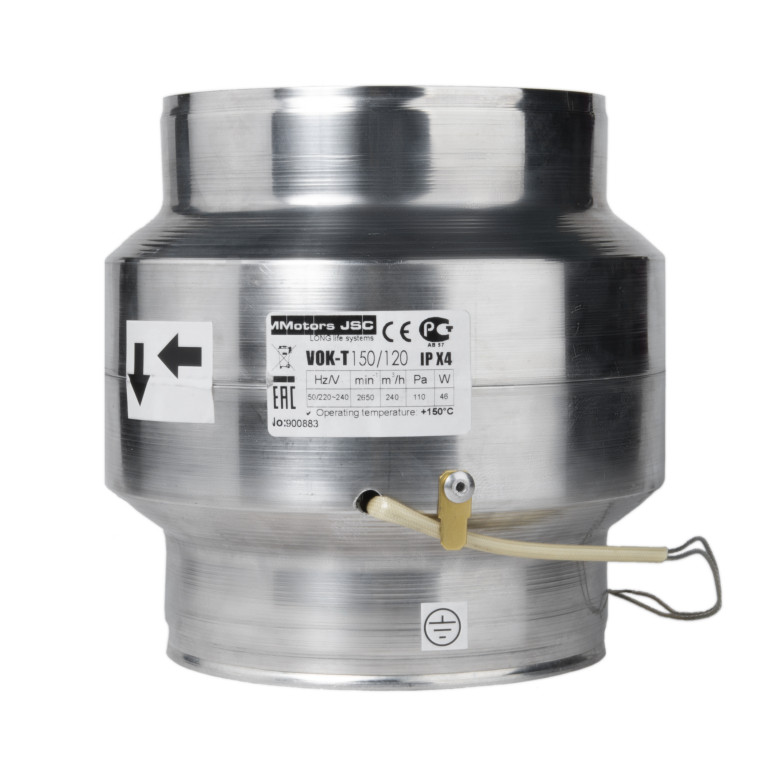 Heat-resistant duct fan VOK-T 150/⌀120mm, 240 m³ / h