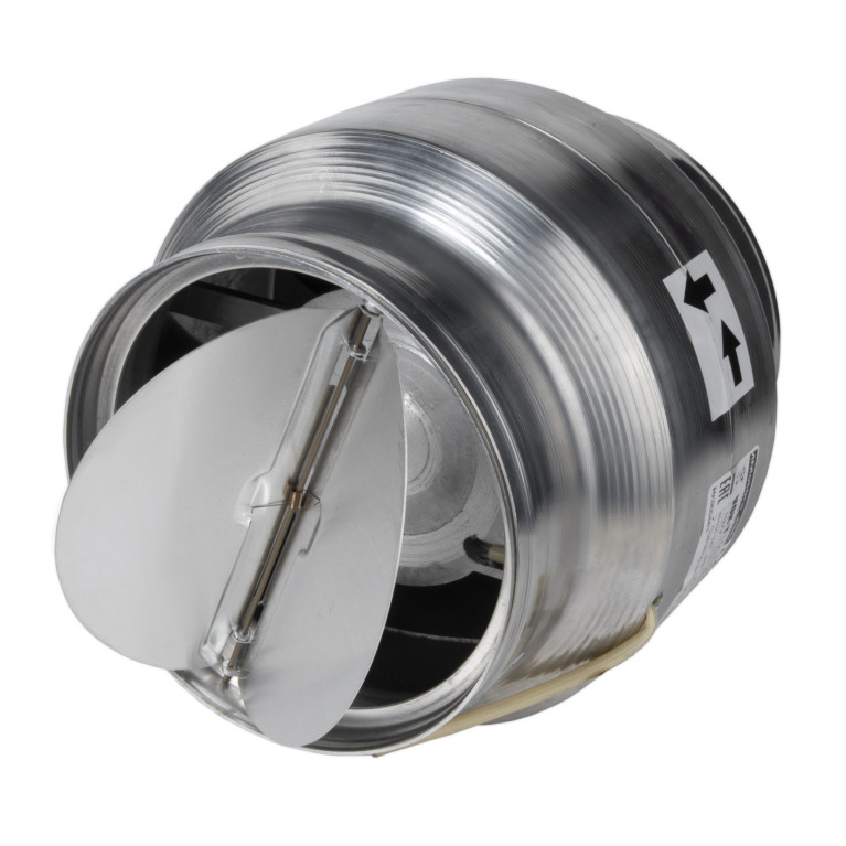 Heat-resistant duct fan VOK-T 150/⌀120mm, 240 m³ / h, with a check valve
