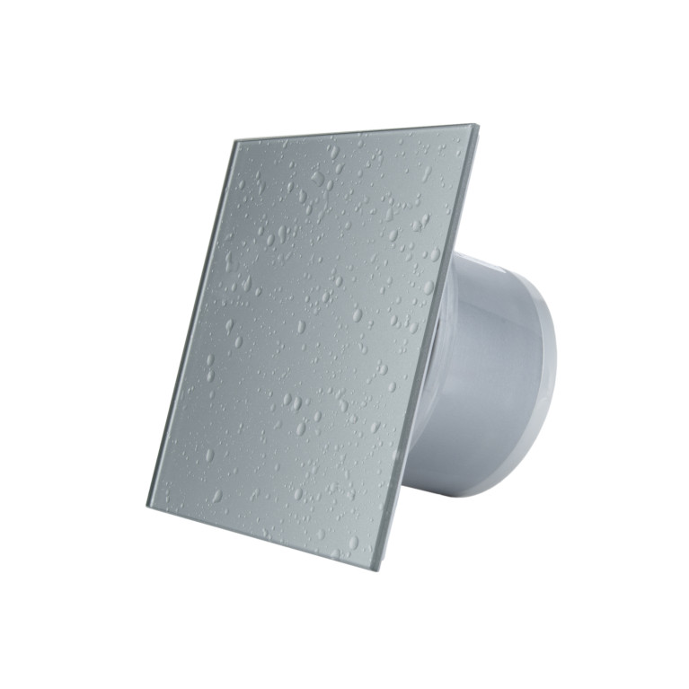 Designer fan MMP 100, 169 m³ / h, glass, light gray with drops