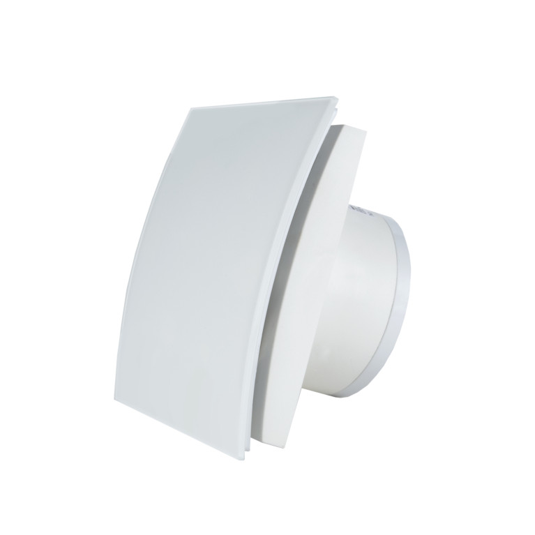 Designer fan MMP 100, 169 m³ / h, glass, white gloss