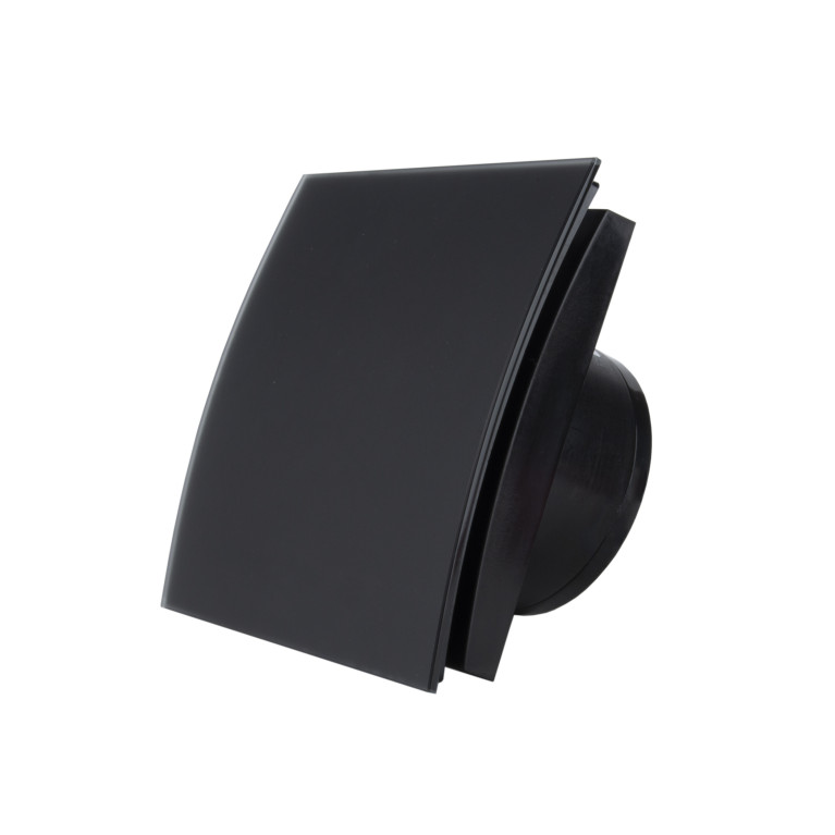 Stylish exhaust fan MMP 100, 169 m³ / h, glass, matt black
