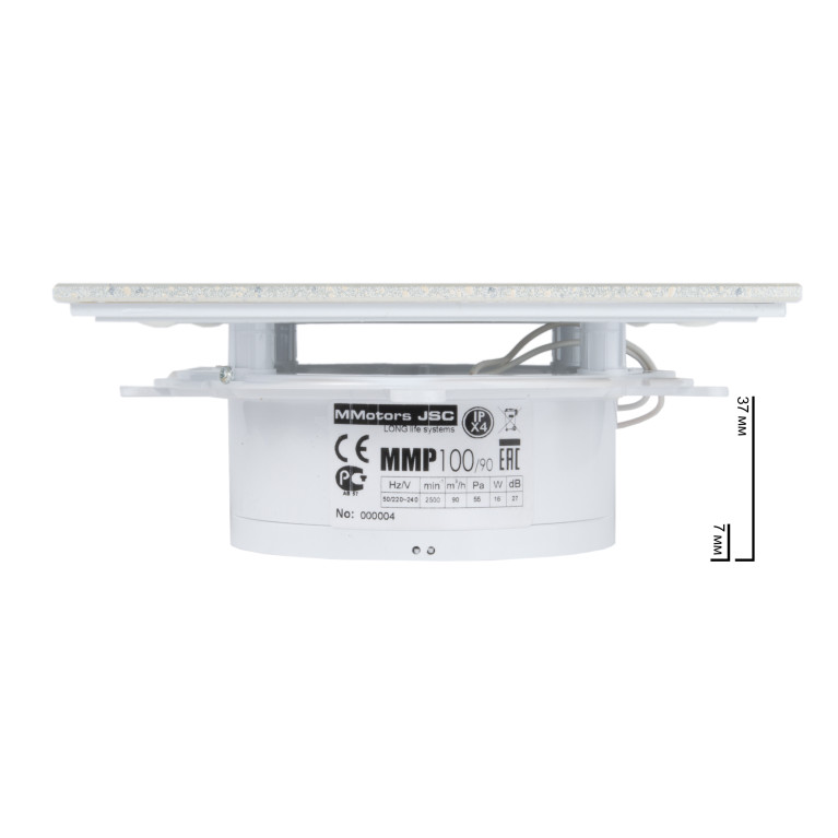 Designer ultra-thin fan MMP 100, 90 m³ / h, glass, mosaic