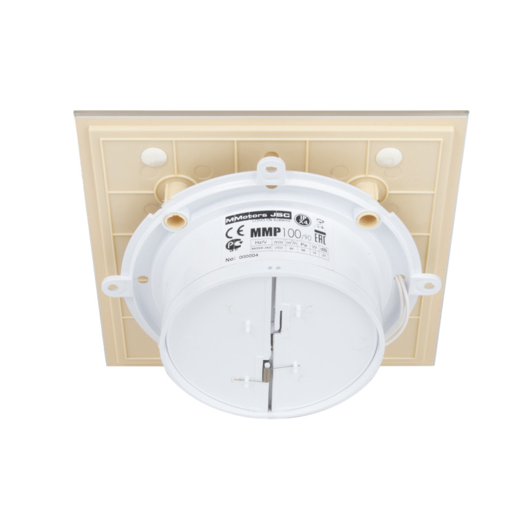 Designer ultra-thin fan MMP 100, 90 m³ / h, glass, cream