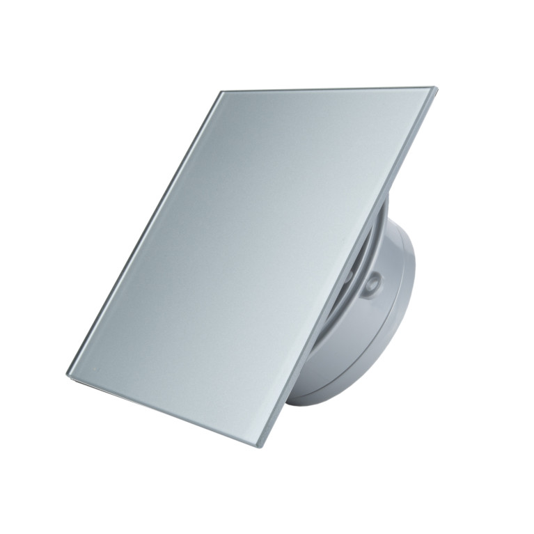 Low-voltage ultra-thin fan MMP LV 100, 90 m³/h, 12V, glass, light gray