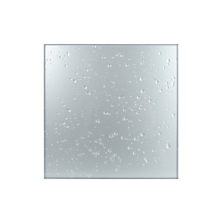 Designer super slim fan MMP 100, 90 m³ / h, glass, light gray with drops