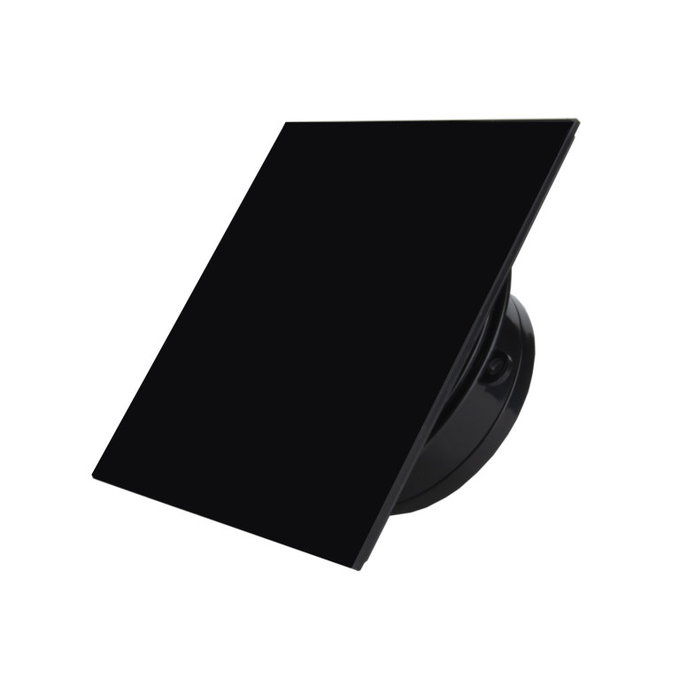 Low-voltage ultra-thin fan MMP LV 100, 90 m³/h, 12V, glass, gloss black
