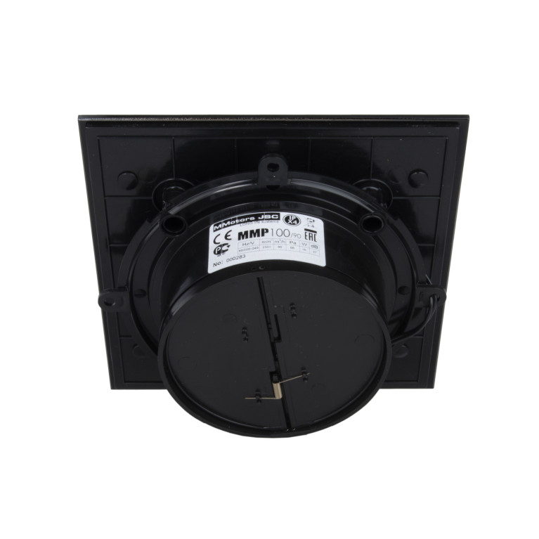 Designer ultra-thin fan MMP 100, 90 m³ / h, glass, gloss black