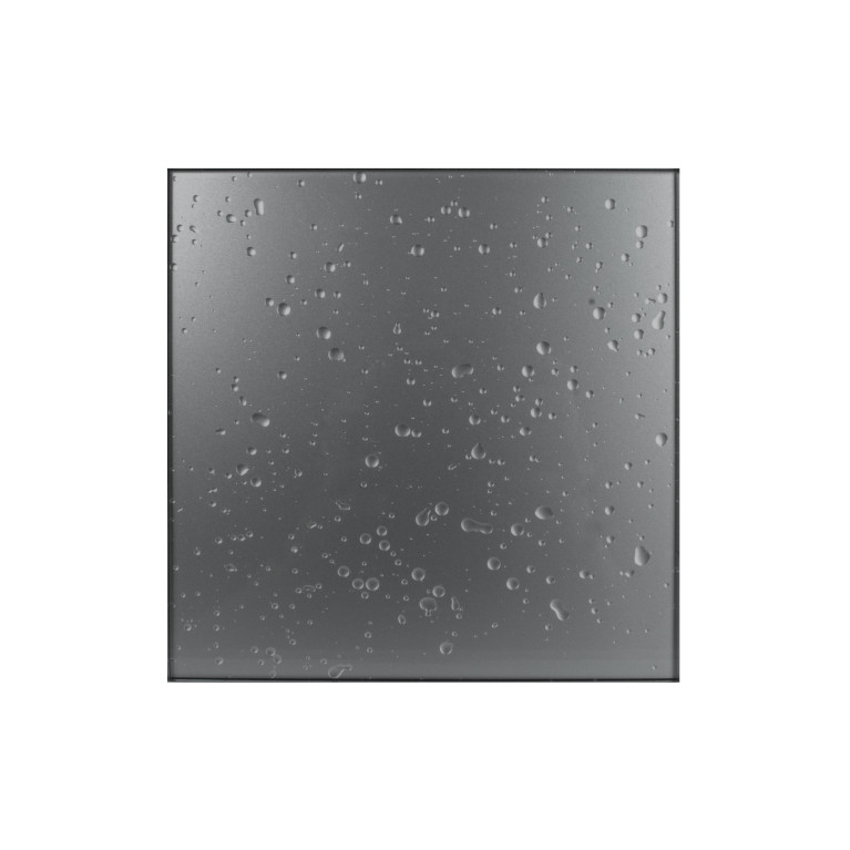 Low-voltage ultra-thin fan MMP LV 100, 90 m³/h, 12V, glass, dark gray with drops