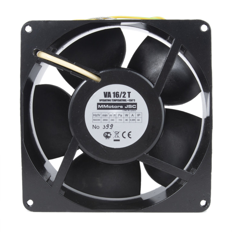Heat-resistant axial compact fan VA 16/2 T 150, 230 V/AC, 240 m³ / h, 150x150x55 mm